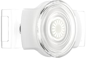 PopSockets: Agarre y Soporte Móvil PopGrip Slide Stretch sin Adhesivo con Bordes Cuadrados y Top Intercambiable - Compatible con la mayoría de smartphoness - Clear on White