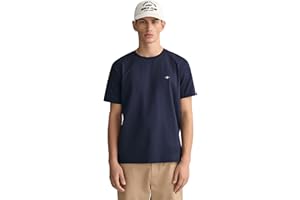 GANT Hombre Camiseta con Escudo Normal, Grey Melange