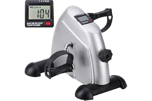 Himaly Mini motionscykel bärbar pedal tränare gym fitness benarmträning justerbart motstånd med LCD-skärm för kvinnor och män