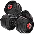 Musclen Fitness 20KG Adjustable Dumbbell Set, PVC Dumbbell Plates, Home Gym Combo, Black, PVC Material, Adjustable Style
