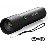 Philips SFL2185/93 350 L&uuml;men 3W LED El Feneri Teleskopik Zoom Sos Modlu Şarj Edilebilir Uzun Menzilli Flashlight