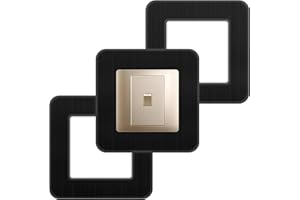 TEARMIER 3 Pcs Black Light Switch Surround, Self Adhesive Cover Plates, Modern Square Acrylic Frame for Home Wall Decoration, 3.38 * 3.38 Inch