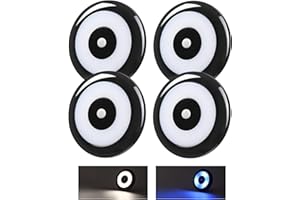 acegoo 4 x 12V Campervan LED Ceiling Lights Camper Van Interior Light, Inbuilt Dimmer Switch & Blue Nightlight for Motorhome Boat Truck Trailer Cars, CRI 90+ PC Material(Black,5000K)