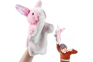 ACTOYS Marionetas de Mano para Niños, Conejo de Pascua, Marioneta de Mano de Conejo, Marionetas de Mano Adecuado para Libros Infantiles (Conejo Rosa)