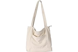 WantGor Women's Cord Tote Bag, Large Shoulder Hobo Bags, Casual Handbags, Large Capacity Shopping Bag