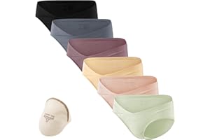 HBselect 6 Bragas Embarazadas Algodon U Forma Braguitas para Premamá Cintura Bajo Bragas Maternidad