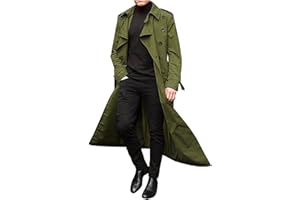 OverDose Boutique Abrigo hombre invierno, Sobretodo Botón de Manga Larga Gabardina de Color sólido Abrigo Super largo Moda Slim-fit Elegant caliente Chaquetas solapa parka invierno Outwear