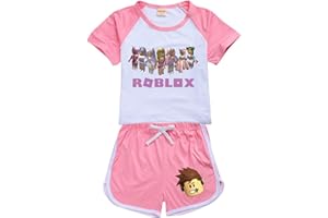CKCKTZ Mädchen-Grafik-T-Shirt, Kleidung, Tops, Bluse, Ro-Blox, Shorts, Hosen, Sommer-Outfit-Set