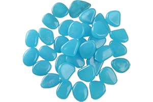 MacroHu 50 Piezas Piedras Luminosas Piedras para Acuarios Piedras para Macetas Piedras Decorativas Piedras Colores Piedras Jardin Exterior Piedras para Decoración Pasillos - Azul Oscuro