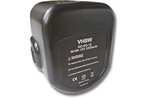 vhbw 1x batería reemplaza Black & Decker A9252, A9266, PS130, PS130A, A9275 para Herramienta (3000 mAh, NiMH, 12 V)