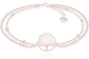 SERASAR Bracelet de Cheville Premium Femme | Argent Sterling 925 | Plaqué Or Véritable 18 Carats | Longueur Réglable | Quatre Couleurs | Boîte à Bijoux Incluse