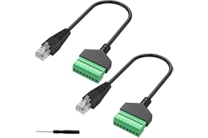 RUNCCI-YUN RJ45 Terminale a Vite,RJ45 Ethernet 8P8C maschio a 8 pin Extender Connettore adattatore per AV CCTV DVR Cat6 Cat5 accoppiatore in linea.(30cm/2Pezzi)