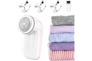 DOKDUK Electric Fabric Shaver, Lint Remover with 3 Replaceable Blades, Fabric Shaver Effectively Remove Fluff, Lint, Bobbles Remover for Clothes Jumpers, Wool, Carpet, Furniture (Purple)