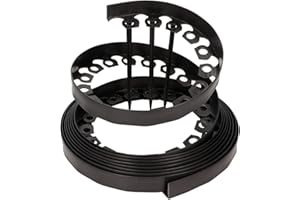 GARDENIX LineBORDER obrzeże trawnikowe z tworzywa sztucznego, 20 kotew, długość 10 m, wysokość 6 cm, czarne