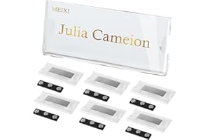 Vegena 20 Stück Namensschilder Magnetisch - Magnet Namensschild Selbstklebend Magnetische Ausweishalter Ausweishülle Namensschilder für Kleidung mit 3-Punkt Magnet, 75x30mm
