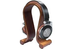 Tebery Wooden Headphone Stand Headphone Holder Headset Hanger Headset Rest - For All Headphone Size In Walnut (Brown)