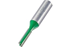 Trend CraftPro Straight Two Flute Router Cutter Bit, 1/2 Inch Shank, 6.3mm Cut Diameter & 25.4mm Cut Length, Tungsten Carbide Tipped, C008X1/2TC