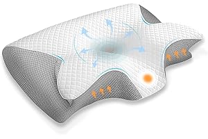 JINER Nackenkissen Kopfkissen, Memory Foam Kissen, Orthopädisches Kopfkissen, Ergonomisches Schlafkissen für Seiten, Rücken & Bauchschläfer, 62x37x10/12cm