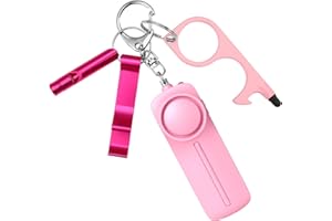 Ankilo Upgraded Safe Sound Personal Alarm 4 Pcs Set, Safety Keychain Accessories for Women, Self Defense Keychain Set with Personal Alarm, Pink