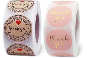 Thank You Stickers Roll - 1000Pcs Thank You Teacher Stickers Personalised Thank You Business Stickers for Party Bags,Kids,Teacher - by VCOSTORE