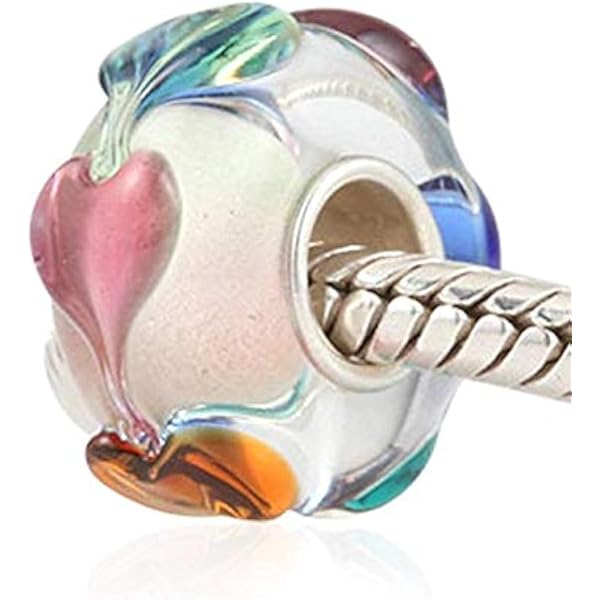 Queenberry Sterling Silver Easter Bunny Enamel Charm - Slide-On Bead For European Style Charm Bracelets