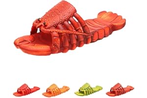 HOKUTO Lobster Flip Flops, Lobster Slippers Animal Slippers, Funny Lobster Sandals for Summer Beach and Indoor Shower