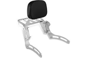 SWESGI Motorcycle Passenger Backrest Sissy Bar with Luggage Rack for Kawasaki Vulcan 900 VN900 Classic Custom 1996-2023 (Chrome)