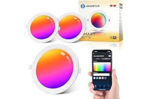 Aigostar - 15W Smart LED Downlight do wbudowania, Ø175mm x 26,5mm, reflektor LED Sterowanie APP WiFi, RGB i możliwość przyciemniania, 2700-6500K, kompatybilny z Alexa i Google, 2 szt