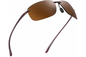 Jim Halo Polarized Sunglasses Men TR90 Rimless Frame, Sports Wrap Around Sunglasses for Running Baseball Fishing Cycling Driving