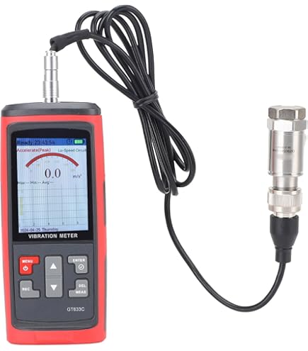 Digitales Schwingungsmesser Mit Langer Sonde - Vibrationsmessgerät Für Beschleunigung, Geschwindigkeit & Verschiebung