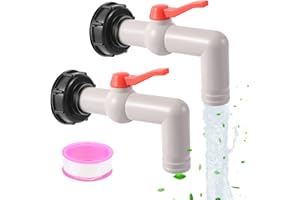 MaxEarn 2 szt. zaworu spustowego IBC 1 cal z tulejką węża 32 mm, S60 x 6 IBC adapter do zbiornika na wodę deszczową DN40/50