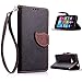 Produktbild CaseHome Nokia Microsoft Lumia 535 Hülle (Frei 2in1 Ball Touch Pen) Natur Blatt Etui Magnetverschluss Stil PU-Leder Brieftasche [Standfunktion] Deckel Schale Flip Foliant Schützende Haut Hüllen Mit Taljereep Lanyard Strap Tragen Schutzhülle(Schwarz)
