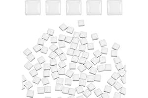 sourcing map Mosaic Tiles for Crafts 0.44 LB Square Glazed, 0.4x0.4 Inch White Ceramic Mosaic Pieces Tile Bulk Supplies for DIY Picture,Handmade Jewelry Art Decoration Gifts