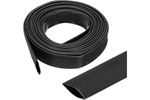 sourcing map 19mm Heat Shrink Tubing Waterproof, 3:1 Dual Wall Marine Adhesive Lined Industrial Heat Shrink Tube Wiring Wrap 20ft 3/4 Inch, Black-6m