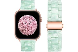 SEURE Compatible with Apple Watch Band 38mm 40mm 41mm 42mm 44mm 45mm, Women Men Resin Strap with Stainless Steel Buckle Replacement for Series SE/8/7/6/5/4/3/2/1