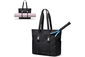 GOLF SUPAGS Bolsa de Tenis para Mujer, Bolsa de Transporte con Bolsillo Húmedo, Bolso de Mano para Esterilla de Yoga, Bolsa Tote Multifuncional de 14 Pulgadas, para Viajes, Fitness, Yoga, Tenis y Oficina