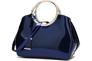 Coolives Borse a mano da sera con Tracolla Manici ad Anello da Donna in PU Vernice per Signora