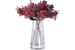 RIKYO 6 flores artificiales de jazmín de invierno de 15 pulgadas, flores artificiales para exteriores, no se decoloran, pequeñas flores silvestres falsas para mesa de cocina, jarrón de centro de mesa,