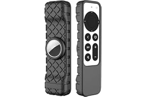 DKINGS Für Airtag Fernbedienung Hülle Kompatibel mit Apple TV 4K 2021 Remote Silikon Hülle, Leichte rutschfeste Stoßfeste Schutzhülle für Apple TV 4K 2021 Siri Fernbedienung (Schwarz)