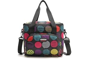 SAMERIO Femme Sac Isotherme Réutilisable Lunch Tote isolé Lunch Box pour Les Enfants Fille Sac Isotherme Repas Portable avec bandoulière réglable pour Voyage Camping Pique-Nique Travail Boulot