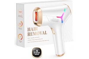 Haarlosy Epilatore Luce Pulsata con Tecnologia IGBT, 3 Modalità Indolore HR/SR/HR+ Epilatore Laser Professionale, 9 Livelli Regolabile per Corpo, Viso, Bikini di Donna e Uomo (Bianco)