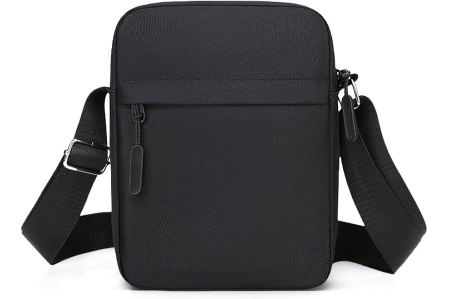 Aucuu Men's Shoulder Bag, Oxford Crossbody Bag, Waterproof Men's Small Side Bag, Casual Handbag, Messenger Bag with Zipper and Adjustable Strap, Lightweight Chest Sling Bag for Daily Use, Work, School