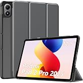 MoKo Case for Xiaomi Redmi Pad 2 Pro 12.1 Inch 2025, Space Gray | Ultra Slim Smart Case, Folding Stand, Slim Protective Case,