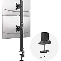 BONTEC Bureaustandaard voor twee monitoren van 13 tot 34 inch, ondersteunt tot 10 kg, met volledige instellingen, dubbele installatieopties en geïntegreerd kabelbeheer