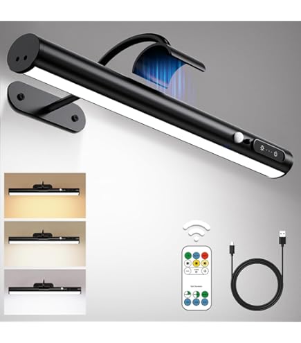 YNDD 2 stuks 80 cm lange wandlamp voor binnen, met afstandsbediening, 36 W, led, zwart, wandlamp voor binnen, 3000 K-6000 K, dimbaar, modern, voor slaapkamer, trappen, woonkamer, hal