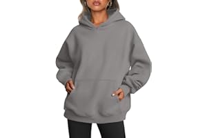 Yunmlep Hoodie Damen Kapuzenpullover Oversize Casual Pullover Sweatshirt Langarm Baumwolle Pulli Herbst Winter Hoody mit Tasche
