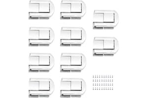 LumenTY(10 Stück Haspe Chest Lock Latch Holzkiste Verschlussschnalle Haken Scharnier Verriegelung mit Schrauben für Schmuckschatulle Geschenkbox -Silber