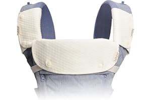 BEBEAR Bebamour Coussinets de Dentition pour Porte-bébé, Bavoirs 100% Coton Drool 3 Pièces Coussinets de Dentition Bébé pour Garçons/Filles, S'adapte à Tous les Porte-bébé/Réversible/Naturel