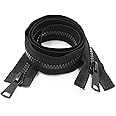 WANGCL 2pcs #8 36 Inch Two Way Separating Zipper Large Plastic Zipper for Sewing Coat Parka Down Jacket Heavy Duty Resin Zippers Bulk (90cm)