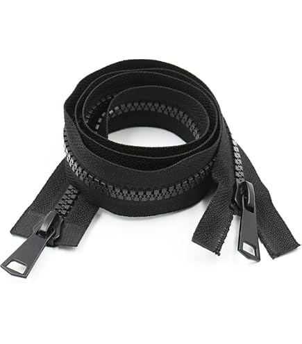 YaHoGa 2-Pack #5 Two-Way Separating Zippers – 26 Inch, Black, Plastic Vislon Zippers For Jackets, Coats & DIY Sewing